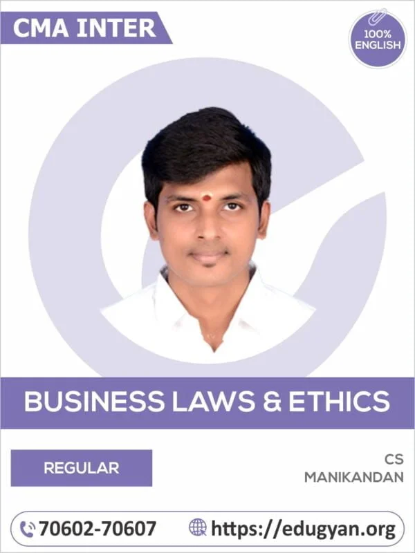 CMA Inter Business Law & Ethics By CS Manikandan (English) (2022 Syllabus)